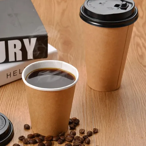 Xícara de papel para bebidas de café, atacado, parede dupla, copo para café quente isolado, com tampas