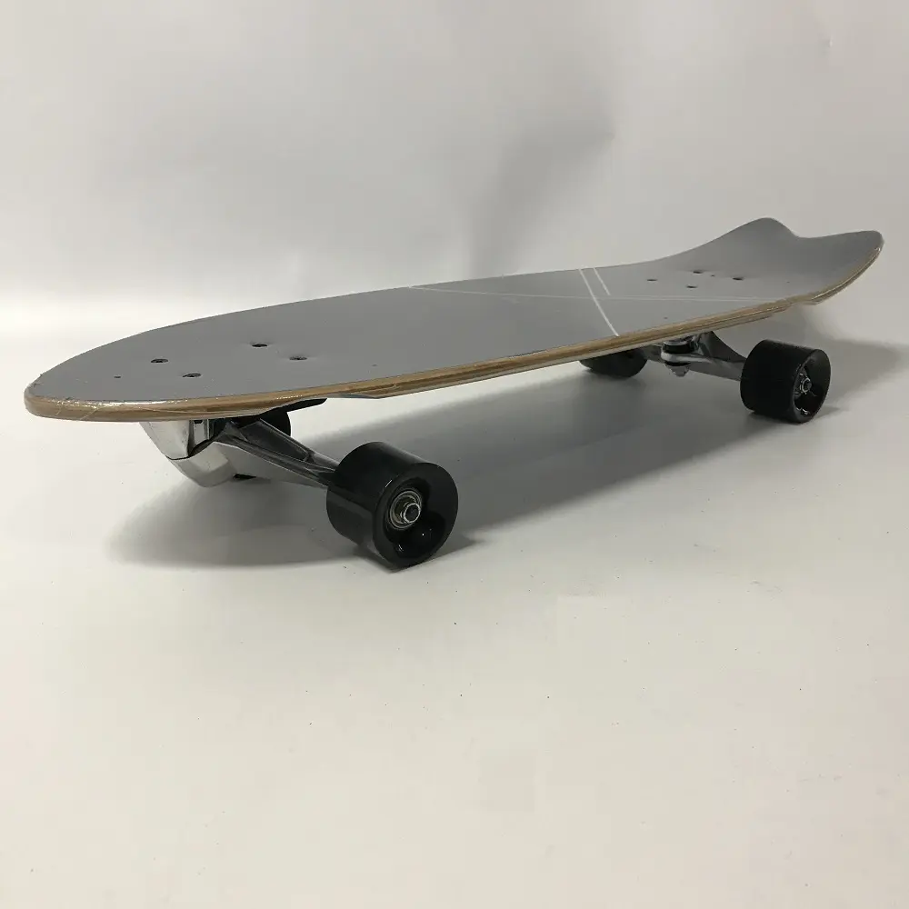 Wellshow Blank Stained Assembled Complete Pintail Longboard Skateboard Natural Sport Long Board 7 Inch Aluminum Truck Customized