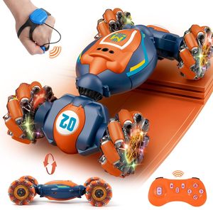 Radio telecomando traversata giocattolo gestuale rilevamento RC Stunt Car 4WD telecomando a mano Twist 2.4G bambini RC musica per auto