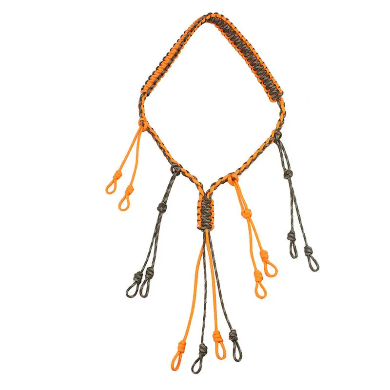 ヤケダハンティング用品ホイッスルロープ12スロット屋外傘ロープ織り襟ワイルドフォルダックコールハンギングロープ