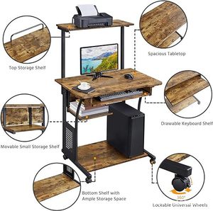 Wooden <strong>Computer</strong> Study <strong>Table</strong> PC Laptop Desk <strong>with</strong> Printer <strong>Shelf</strong> - Product Image 3