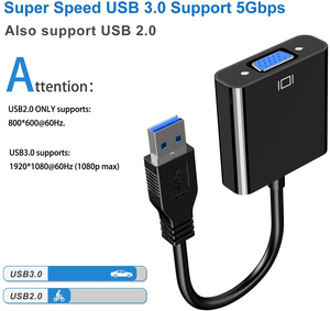 Adaptador de cable USB VGA, convertidor de controlador macho a hembra, Cable Adaptador convertidor USB 3,0 a VGA para Monitor - Product Image 4