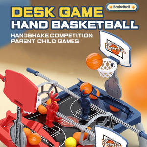 ミニ卓上サッカー & バスケットボールボードゲーム子供用プラスチックデスクゲームFoosballプレーヤー & テーブルバスケットボール - Product Image 4