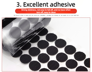 Cintas redondas de velcro con gancho y lazo, venta al por mayor para niños, bricolaje, Parte posterior transparente, autoadhesivo, gancho de doble cara y cinta de lazo, cierre a presión - Product Image 6