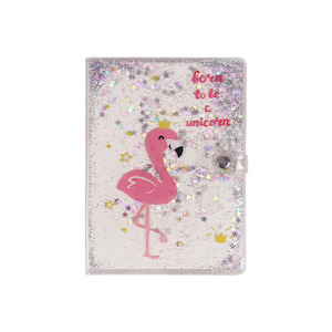 Cuaderno de cuentas de mano cuadrado para niña de flor de cerezo, cubierta de PVC con aceite de arena rápida, hebilla de manga de goma roja impresa - Product Image 5