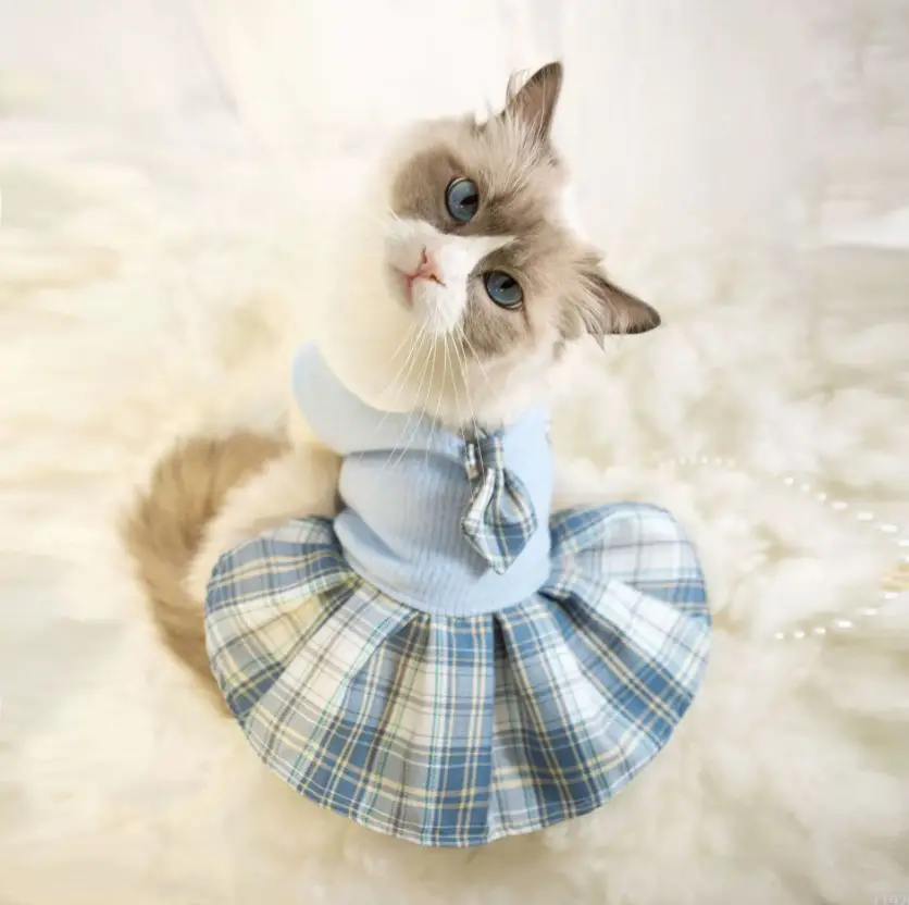 Bán buôn Cat Dog trường đồng phục váy, mèo thủy thủ trang phục, PET Trang Phục Cosplay Đảng cho chó nhỏ mèo
