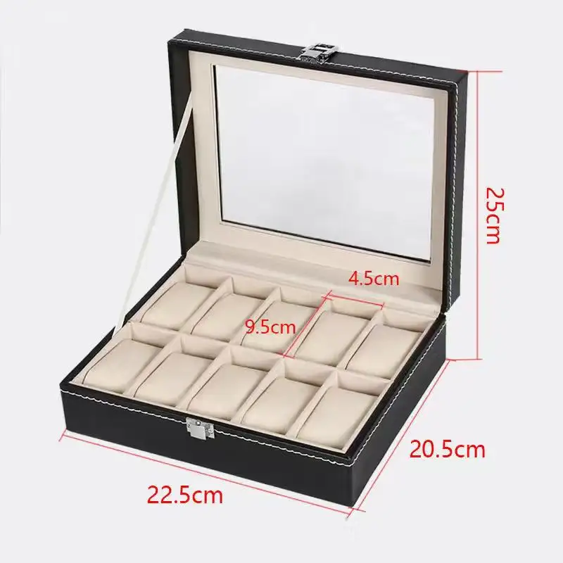Caixas de relógio de joias naturais personalizadas com 4 camadas, organizador de caixa de joias de madeira maciça e espelho
