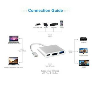 USB 3.1 TYPE-C zu USB Buchse Digital AV Multi port Adapter für HDMI, 3.0, 3.1 Typ C zu HDMI Adapter 3 in 1 Hub - Product Image 5
