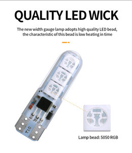 自動LED照明システムカラフルなRGBW5W 5050 SMDカードーム読書灯T10LED電球 (リモコン付き) - Product Image 4