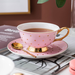<strong>Pink</strong> Color Coffee <strong>Cups</strong> Set Bright Color 12pcs <strong>Cup</strong> and Saucer for Girls - Product Image 4