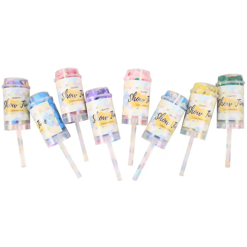 Milieuvriendelijke Bruiloft Gunsten Mini Party Popper Handheld Push Pops Confetti