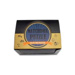 2021 Wooden and Metal Brainteasers Unique Brain Teasing <strong>Challenges</strong> <strong>Match</strong> Box Puzzle Display Box with 54pcs - Product Image 5