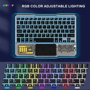 Nuevo teclado inalámbrico transparente de cristal para iPad, tableta, dispositivos Android, 2,4G + BT, modelo Dual, teclado de oficina silencioso - Product Image 1