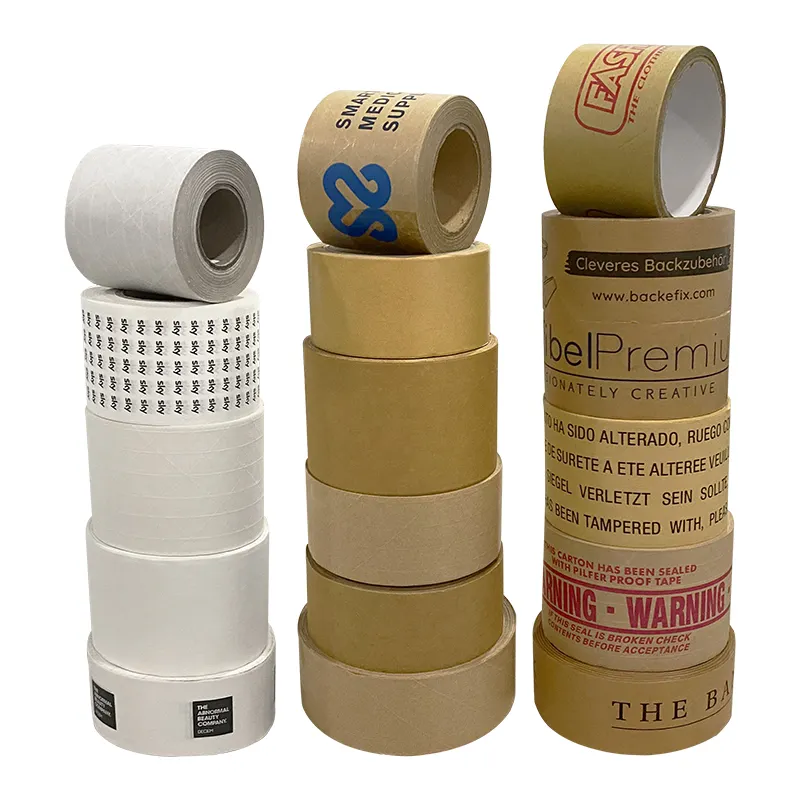 Professional Custom Logo Shipping Packaging Color Logo Printing Kraft Paper Tape For Box Packing