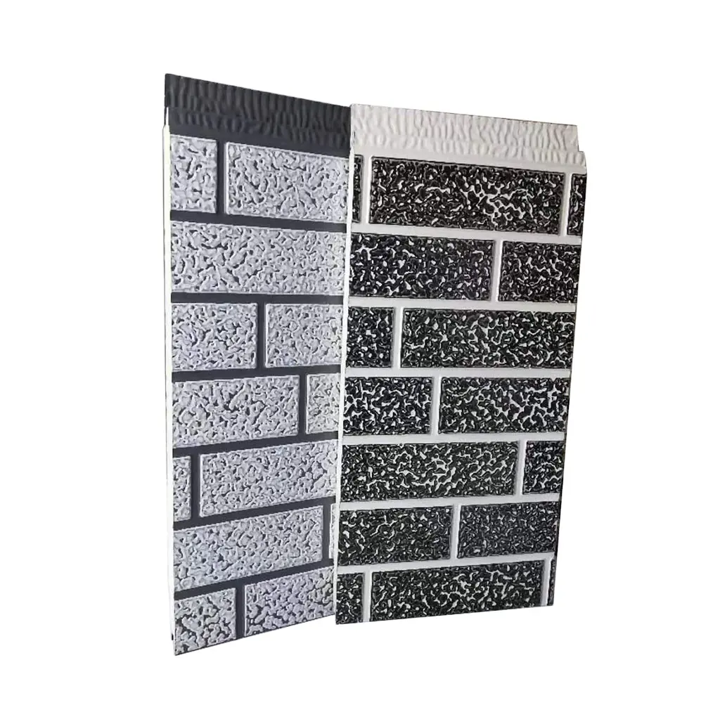 Pannelli di rivestimento per pareti in metallo pannelli di rivestimento per pareti sandwich in PU costruzione di case con struttura in acciaio leggero