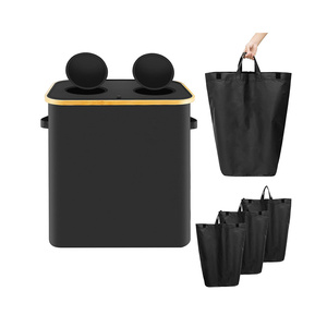 Cesta de almacenamiento de botellas vacía plegable Contenedor de recolección de botellas de depósito con 2 compartimentos Almacenamiento de reciclaje - Product Image 6