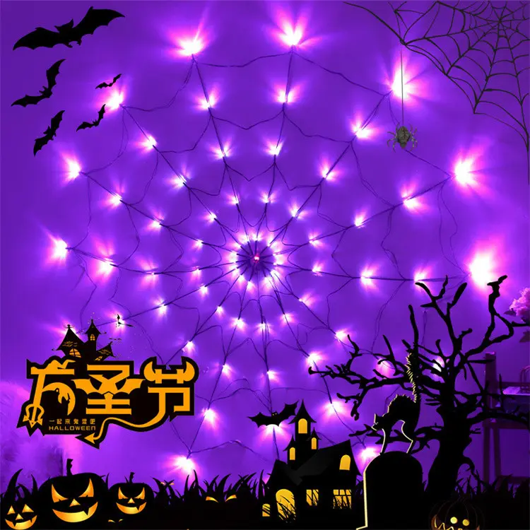 Nuovo prodotto di Halloween String Light Ghost Festival lampada a stringa zucca ragno lampada decorativa ragnatela Design