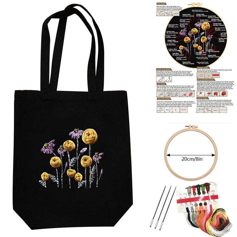 7 Kit de la bolsa de asas del bordado