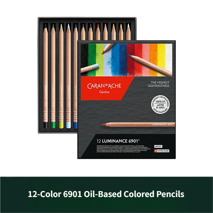 12-color oil-based colored pencil paper box
