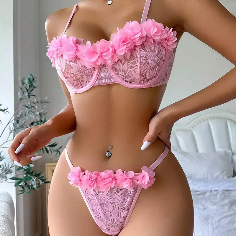 girls quality womens sexy underwear flower valentines day lingerie