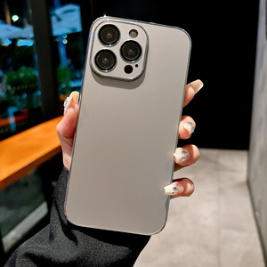 New Arrival AG Case With Electroplate Glossy Edge and Matte Edge Frosted Phone <strong>Cover</strong> for IPhones 15 Pro Max - Product Image 6
