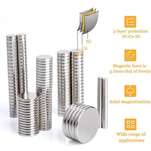 Bmag Nam Châm Đất Hiếm nam châm tủ lạnh hình tròn nhỏ nam châm văn phòng Neodymium cao cấp đa dụng (màu bạc) - Product Image 3