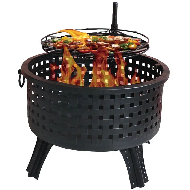 Large Deep Round Bowl Fire Pit outdoor for BBQ cooking Garden Backyard Fire Pit