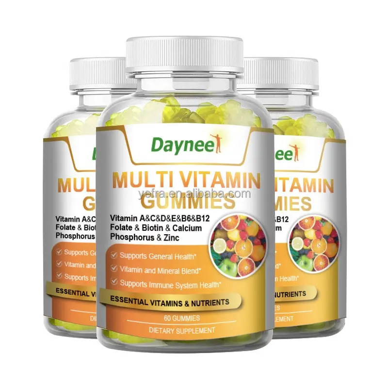 Gummies multivitaminici personalizzati caramelle C B D3 zinco vegano immunità multivitaminici gummie vitamine e integratori