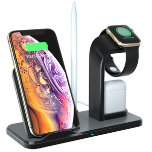 Birden fazla <span class=keywords><strong>Apple</strong></span> cihazı için 4 in 1 kablosuz şarj istasyonu evrensel taşınabilir hızlı cep telefonu şarj standı