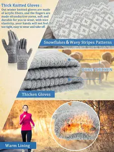 Зимние теплые акриловые трикотажные половину ладони перчатки пальцев детские перчатки