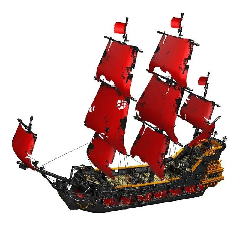 MOULD KING 13109 Kreatives rotes Piratenschiff Revenge Modell MOC Ziegel-Kinderspielzeug Kunststoff Bauklötze-Sets Piratenschiff