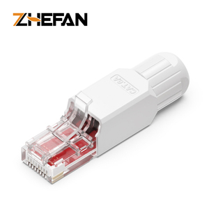 浙凡无工具插头无屏蔽cat6 cat6a rj45 utp梯形插孔模块化插头UTP rj45连接器免费工具 - Product Image 3