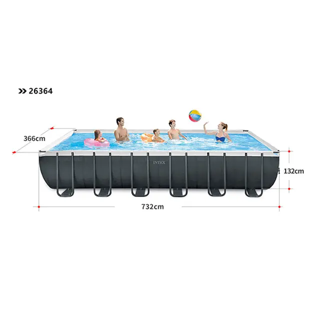 Intex — piscines de natation Portable, rectangulaire, au-dessus du sol, en acier et PVC, 26364 pièces