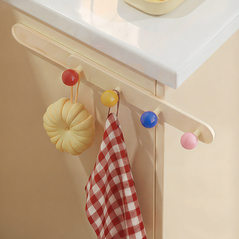 Telescopic hook (walnut wood, milky white)