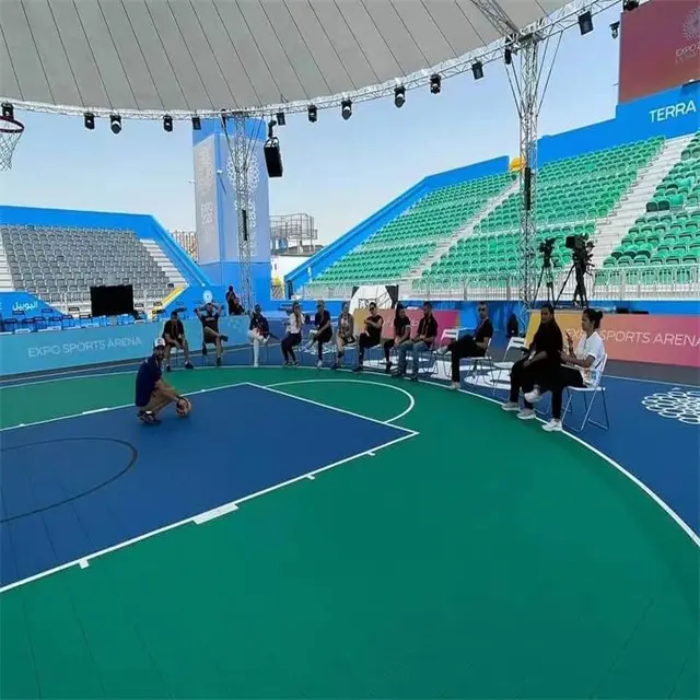 Terrain de basket portable carrelages carrés sol sportif terrain de basket sol extérieur