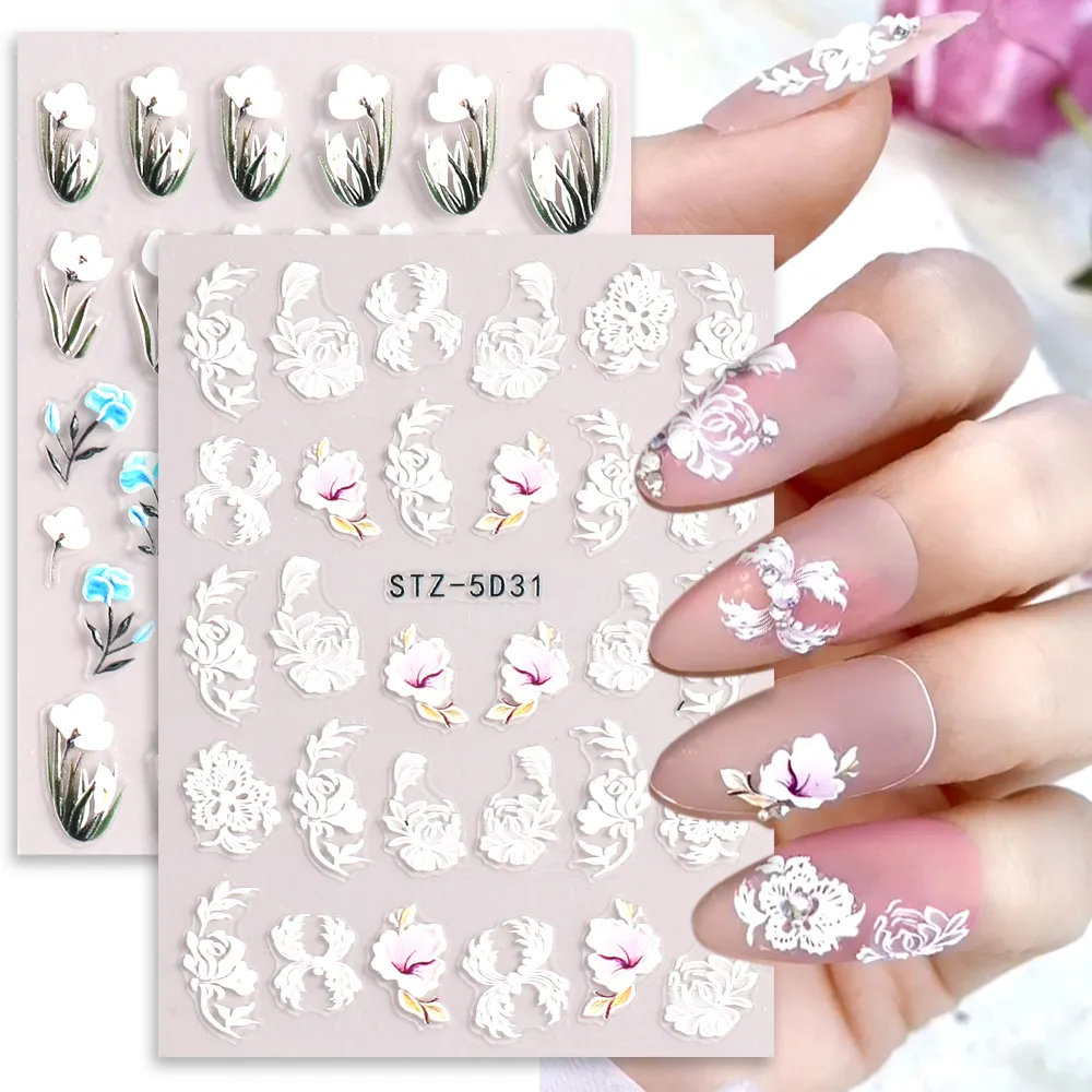 2022 New Custom Beatuiful Nail Art 5d Colorful Luxury Designs Nail Sticker per le donne