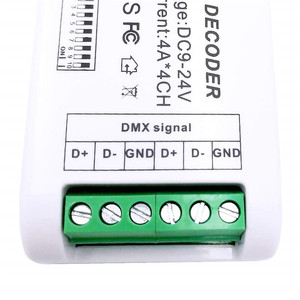 迷你 4 通道 RGBW DMX 解码器, 用于 LED 灯条模块 DC9-24V 的 16A RGBW RGB LED 灯条控制器 DMX 512 解码器调光器驱动器