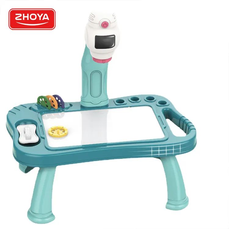 Zhorya New Led Projector Painting Table Toys ABS Writing Board For Kids Art Kit Drawing Board