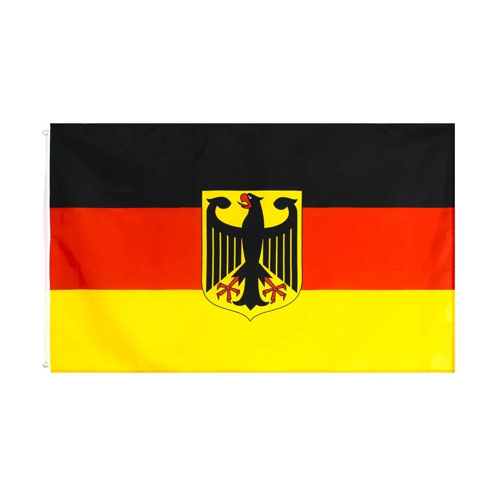 最高品質の高級屋外二重昇華印刷カスタム旗両面ポリエステル3x5ftドイツ国旗在庫あり