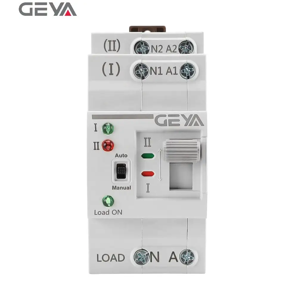 Interruptor de transferência automático geya, G2R-63 ii, 2p, ats, interruptor de transferência automático, din, tipo de trilho para gerador, ats 63a, interruptor 230v ac