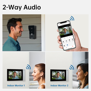 Trudian 7 pulgadas Video puerta teléfono Tuya Ip65 impermeable 2 vías Audio IP Video portero intercomunicador timbre sistema Kit con 2 monitores - Product Image 2