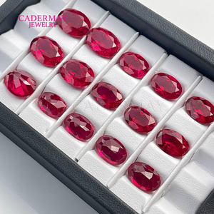 Wholesales Synthetic <strong>Ruby</strong> Stone Lab Created <strong>Ruby</strong> Fancy Cut Oval Shape Loose Gemstone #5 Red Lab Grown <strong>Ruby</strong> With Inclusions - Product Image 2