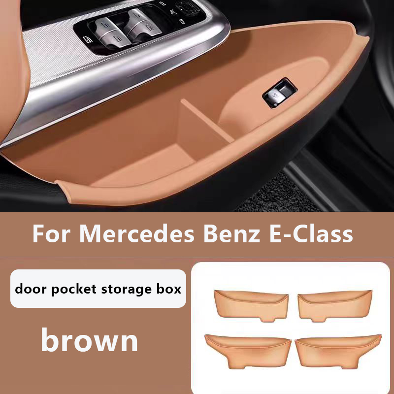 Boîte de rangement de poche de porte marron pour Mercedes Benz Classe E