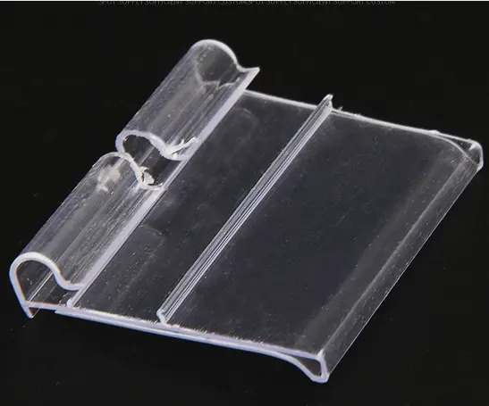 Estante de plástico transparente para venta al por menor, soporte de exhibición de etiquetas, duradero, 80x42mm