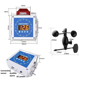LORA LORAWAN WIFI 4G GPRS RS485 salida pequeño medidor de velocidad del viento Sensor Monitor de datos con dispositivo de alarma para grúa - Product Image 5