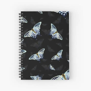 Cuaderno de papel fino blanco A5 personalizable, cuaderno de Papel de encuadernación de costura para negocios con patrón de mariposa - Product Image 3
