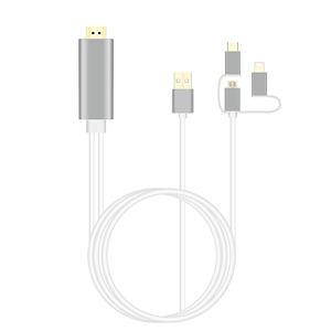 适用于iPhone iPad安卓的3合1高清电视转换器适配器高速高清插头和转换器