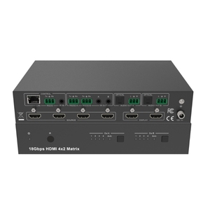 品威4x2 4K60Hz高清多媒体矩阵切换器，带音频和光学左/右辅助音频分离器4进2出，带光学音频 - Product Image 1