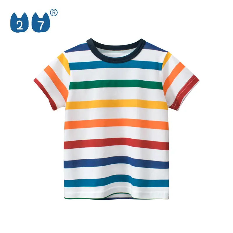 Camisetas de algodón 100% para niños, camisetas con estampado Multicolor para bebés