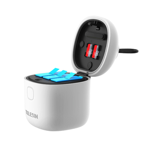 ホットGoProsHero10アクセサリーTelesin3スロットアリンボックスGoProバッテリー充電器 (GoPro Hero9およびHero10用TFカードリーダー付き) - Product Image 4